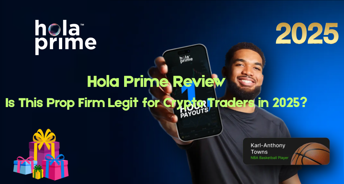 Hola Prime Review banner showing a modern trading interface.